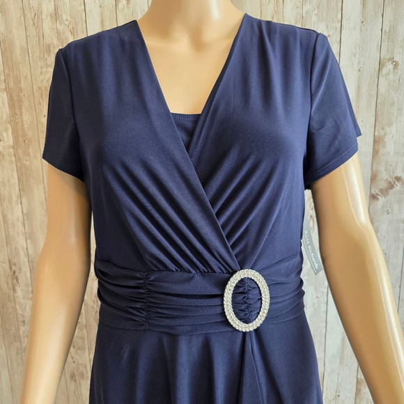 Women's R&M Richards Petite Dress Size 14P Navy - Picture 2 of 9